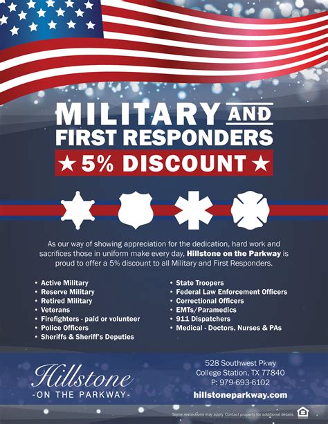 Exclusive Discounts for Military and First Responders